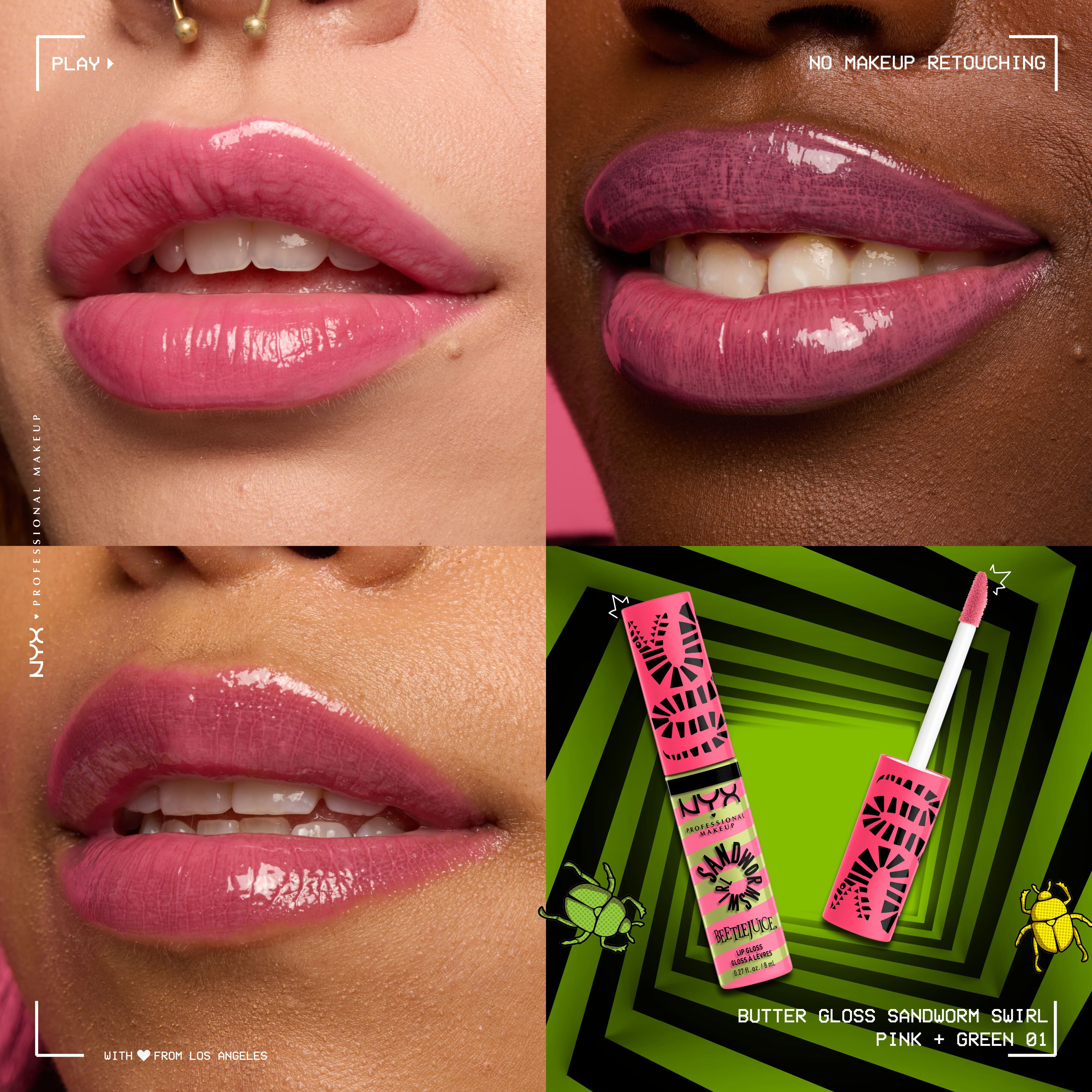Beetlejuice Sandworm Swirl Butter Lip Gloss