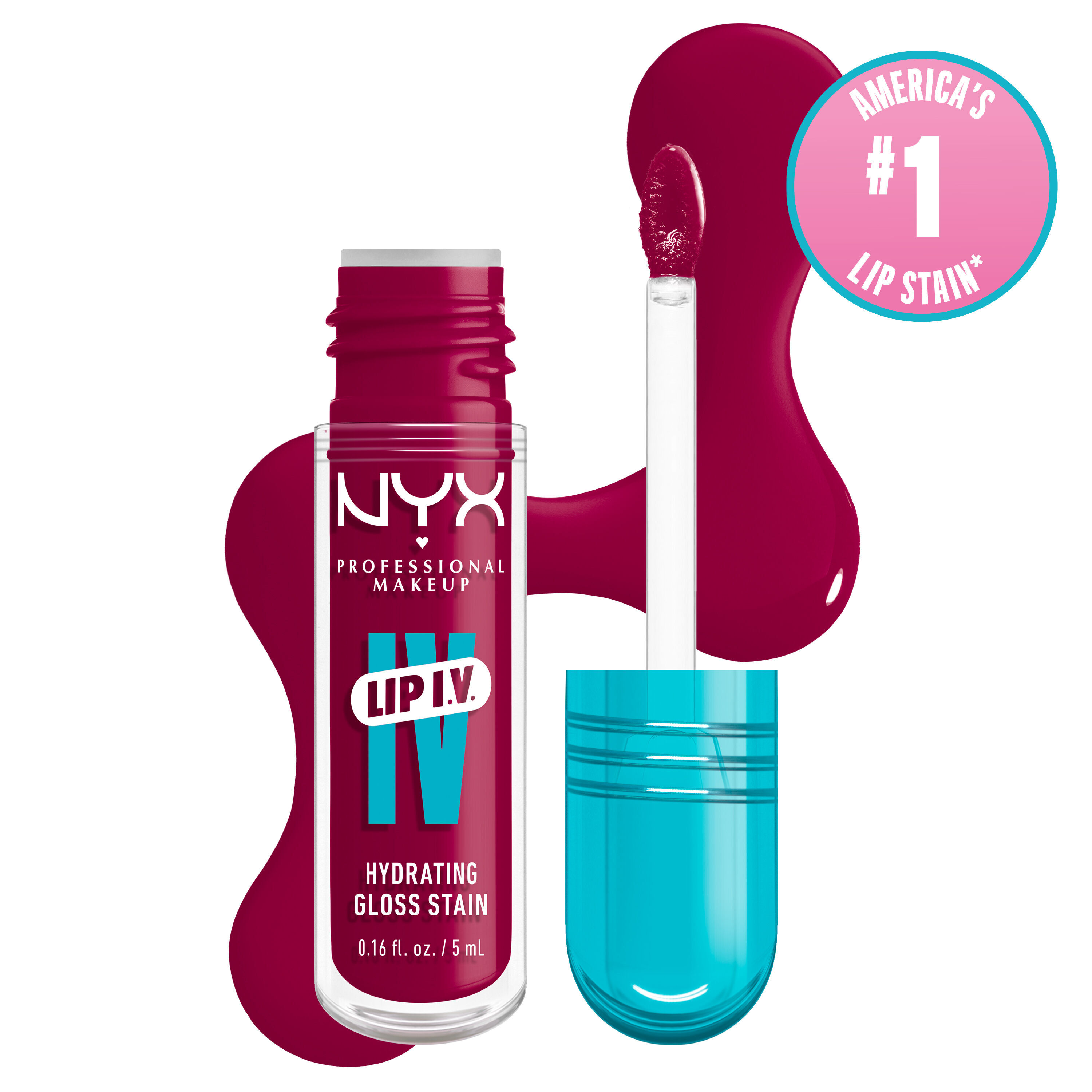 Lip I.V. Hydrating Lip Stain Gloss bottle and doe foot applicator