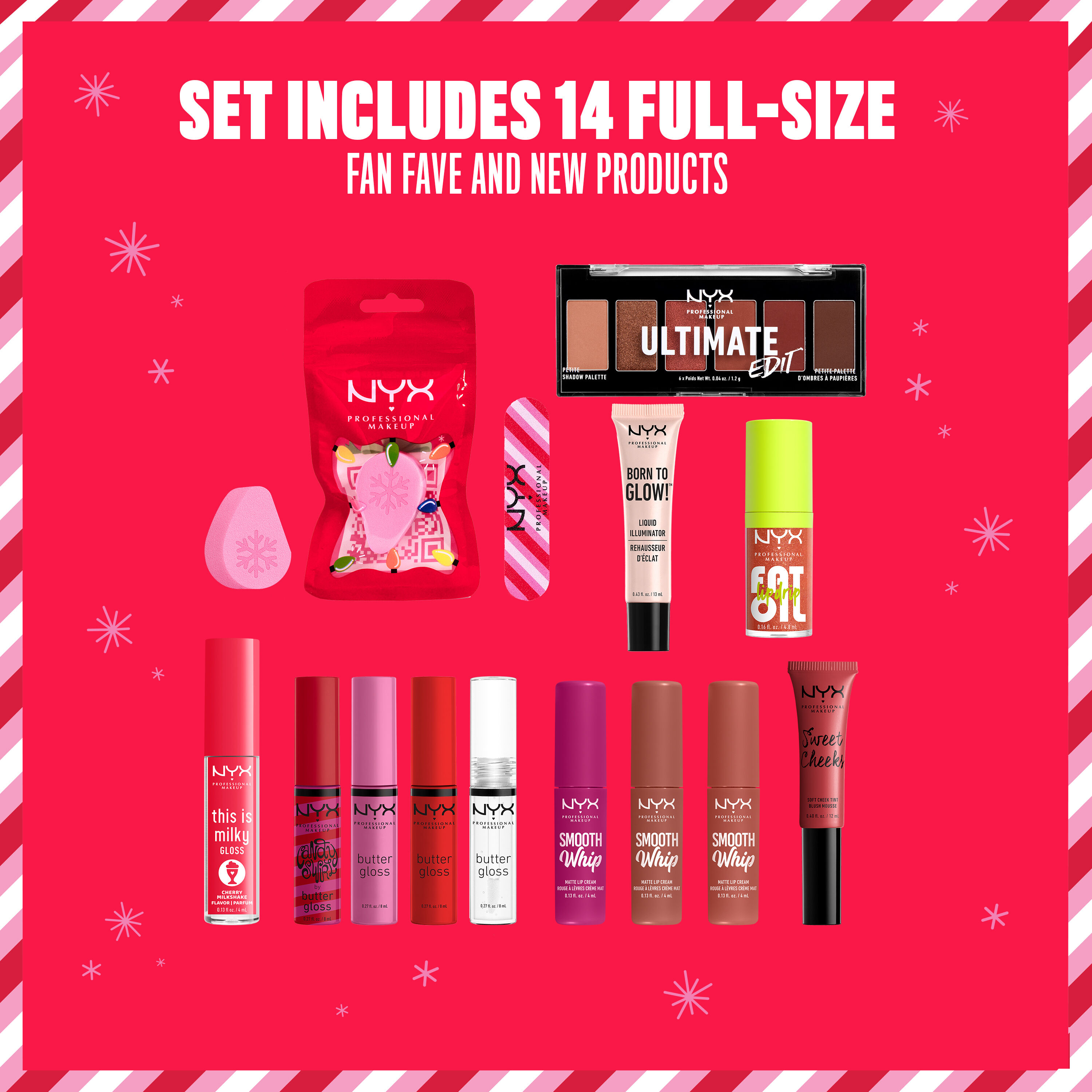 PULL-TO-SLEIGH SURPRISE MAKEUP BOX - NYX PROFESSIONAL MAKEUP