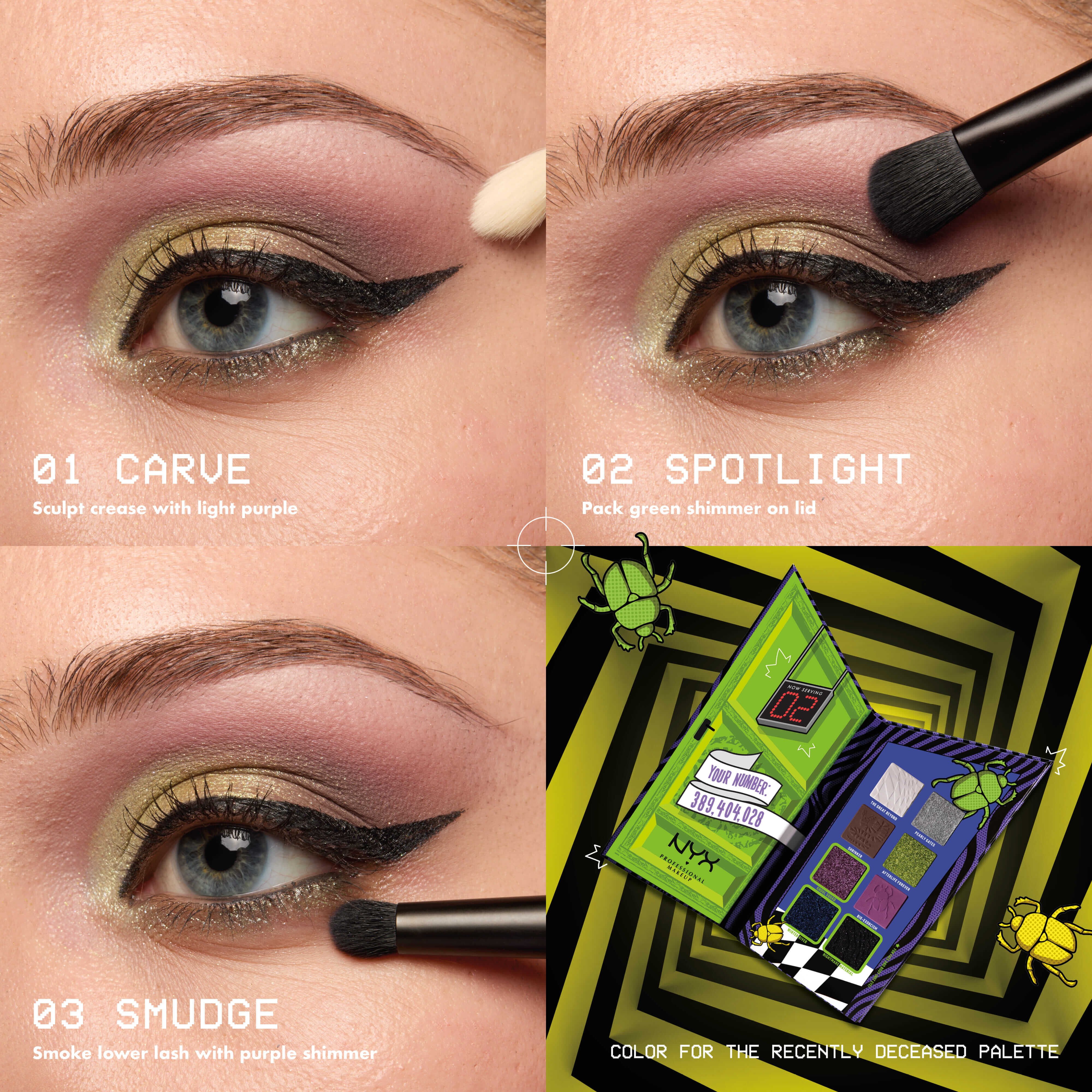 BEETLEJUICE COLOUR FOR THE RECENTLY DECEASED 8-PAN COLOUR PALETTE - NYX ...