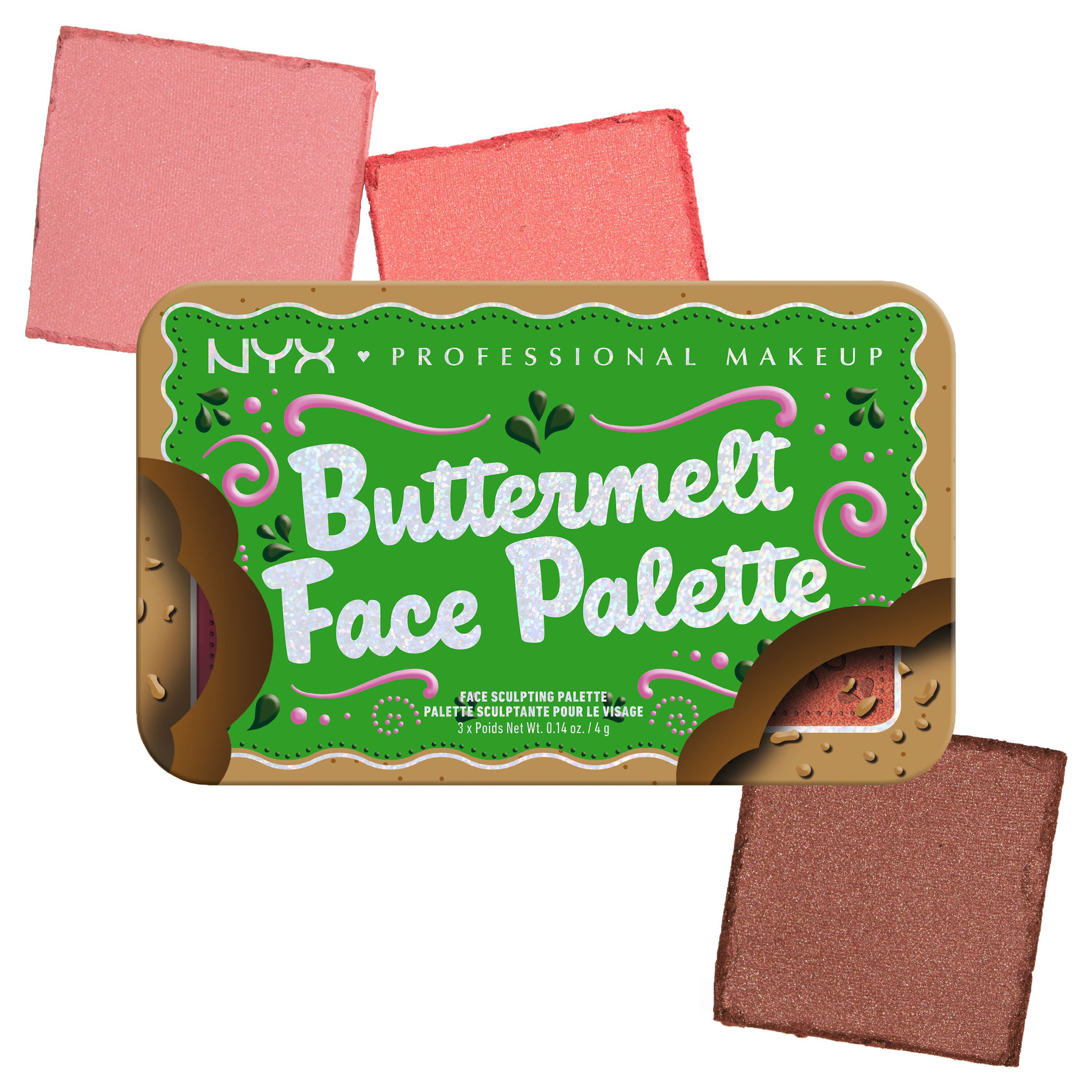 Buttermelt Blush and Bronzer palette with swatches face sculping palette light medium dark