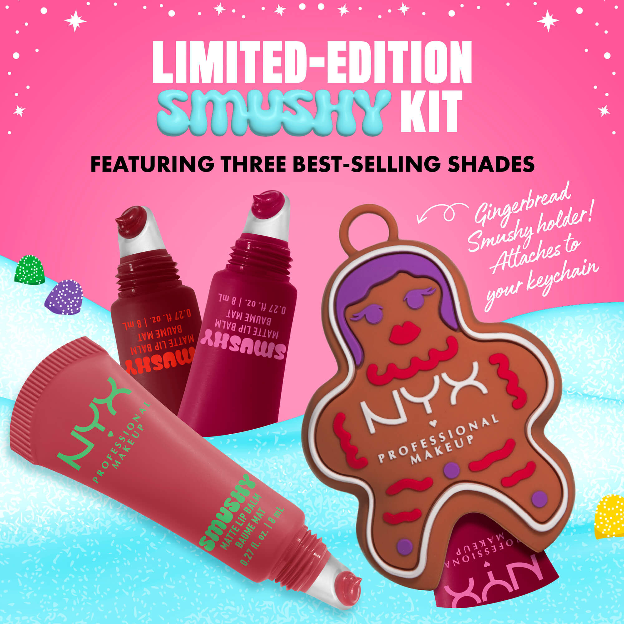 KIT DE BAUMES A LEVRES MAT SMUSHY HOLIDAY