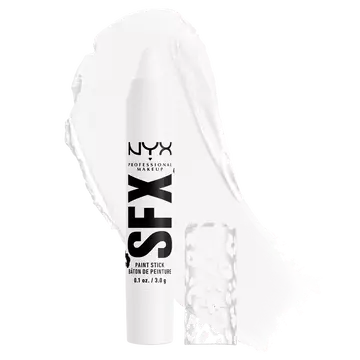 NYX Professional Makeup Party Animals SFX Face & Body Paint Stick in Giving Ghost, a white paint stick shown with a white paint swatch.