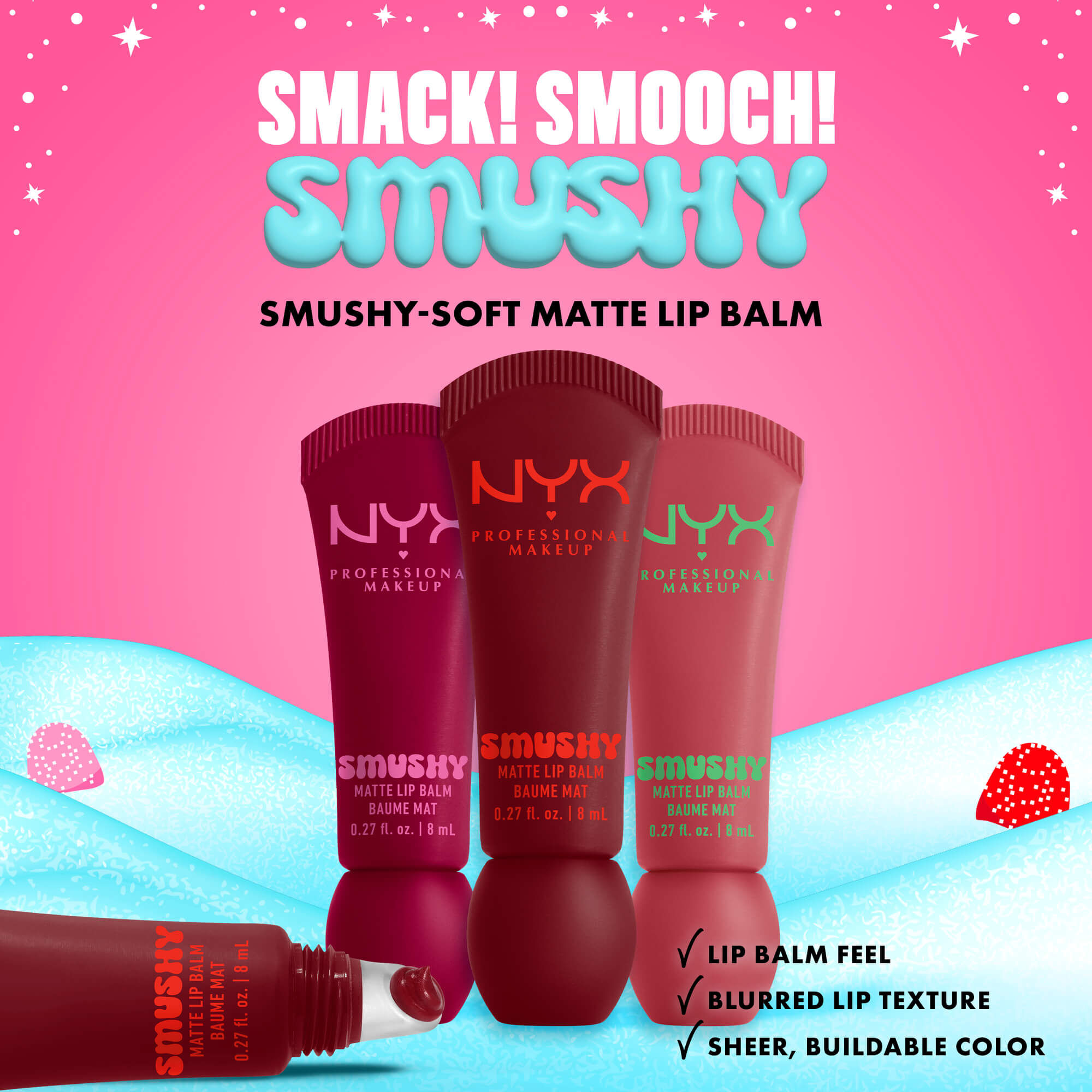 KIT DE BAUMES A LEVRES MAT SMUSHY HOLIDAY