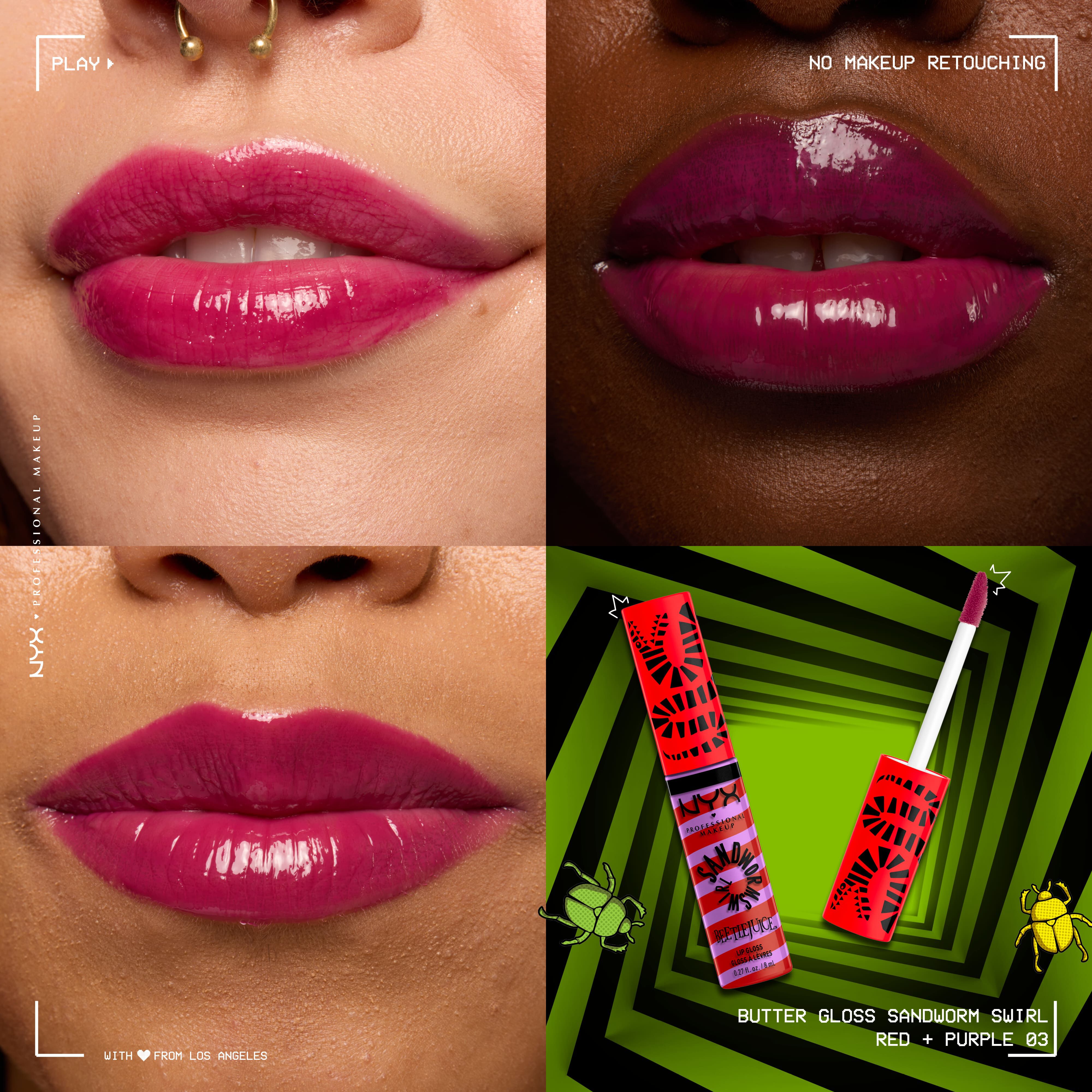 Beetlejuice Sandworm Swirl Butter Lip Gloss