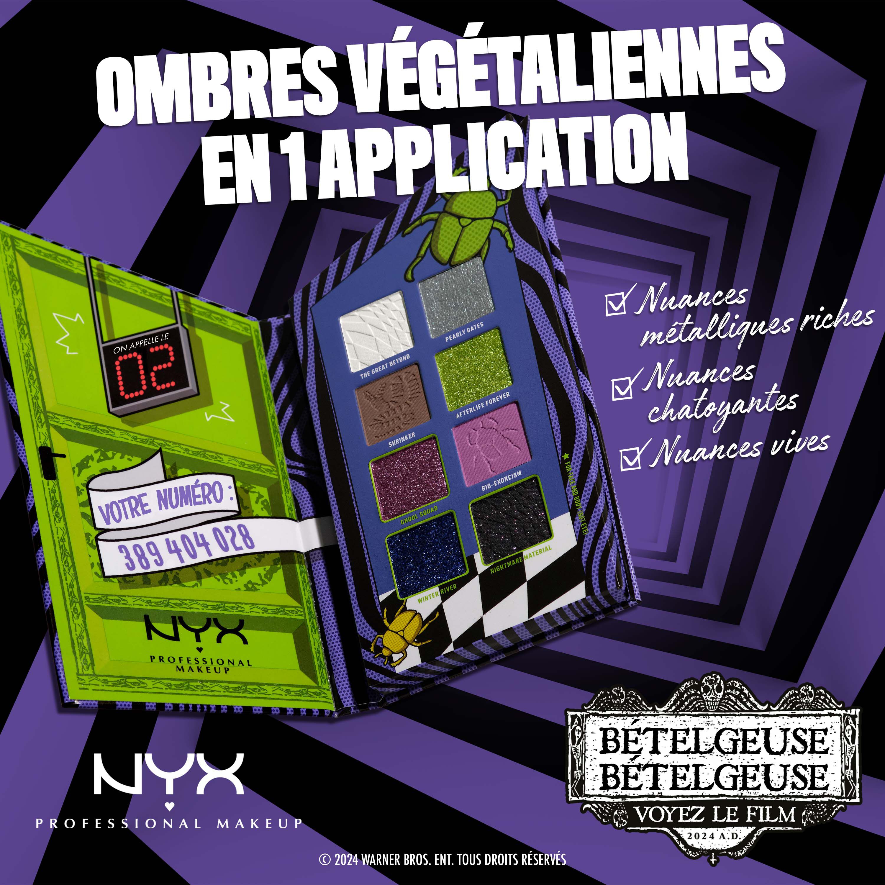PALETTE DE 8 TEINTES BEETLEJUICE COLOUR FOR THE RECENTLY DECEASED