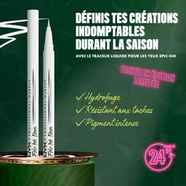 NYX Professional Makeup Party Animals Epic Ink Liner in Phantom Lines displayed upright, highlighting waterproof, smudge-proof and intensely pigmented wear.