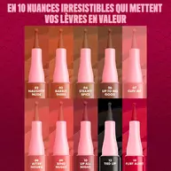 NYX Professional Makeup Lip Lingerie Lip Liner Stain shade range, showing 14 shades including 13 Tied Up.