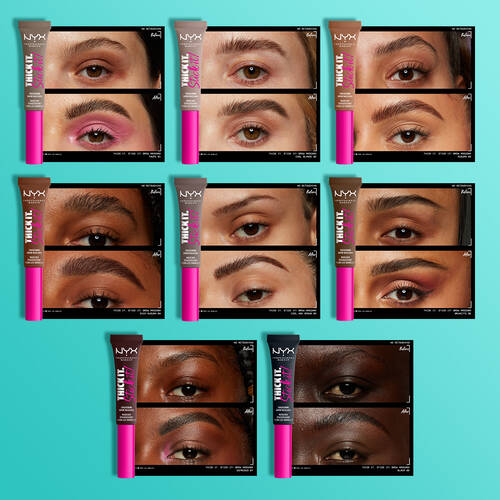 Brow thickening mascara in inclusive shades