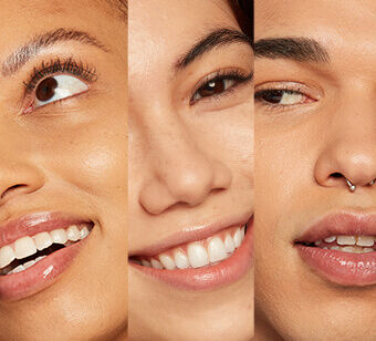 3 vertical images of NYX Cosmetic models.