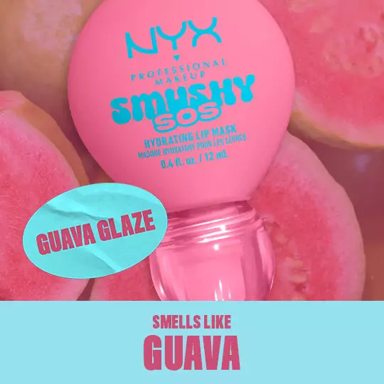 NYX Professional Makeup Smushy SOS Hydrating Lip Mask, Guava Glaze, guava scent