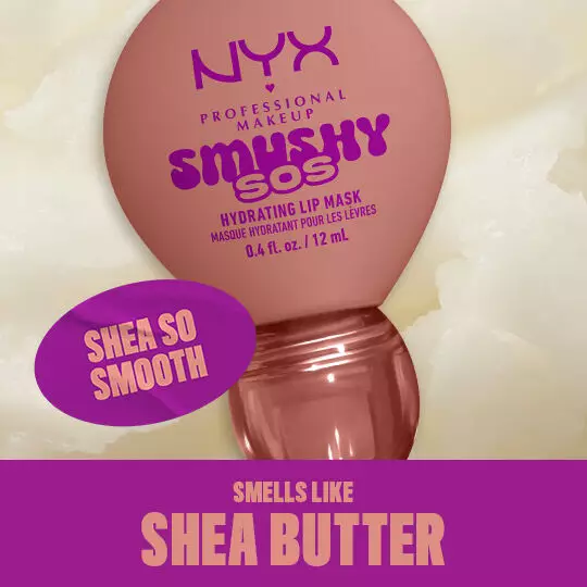NYX Professional Makeup Smushy SOS Hydrating Lip Mask, Shea So Smooth, shea butter scent