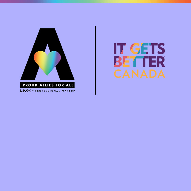 Logos from the collaboration between NYX Proud Allies For All and the Lost Angeles LGBT Center