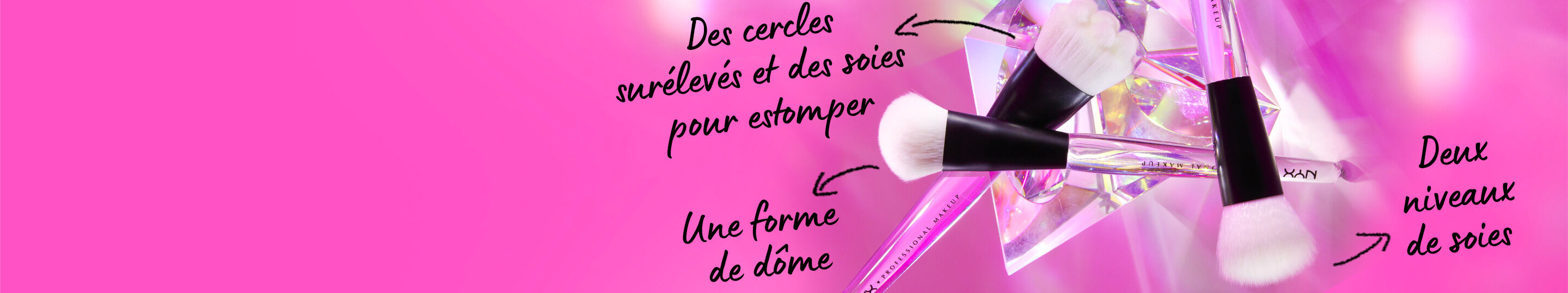 Une image rectangulaire lisant "Des cercles sureleves et des soies pour estomper" et "Une forme de dome"